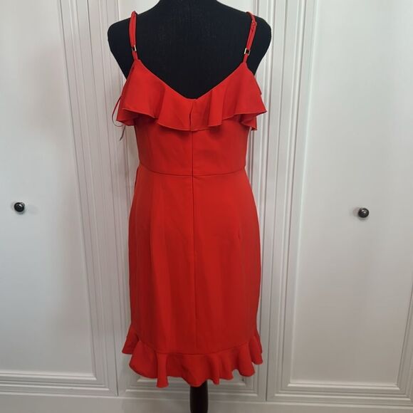 Trina Turk‎ Red Ruffled Wrap Mini Dress 8 - Picture 5 of 8